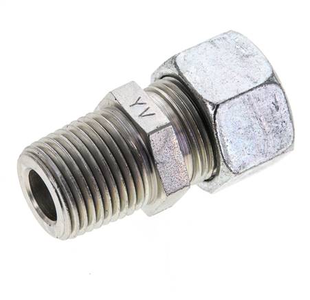 1/2'' NPT Macho x 15L Anillo de corte recto de acero galvanizado 315 Barra DIN 2353