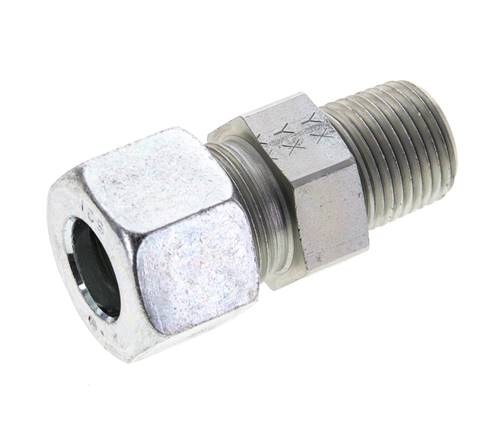 1/2'' NPT Macho x 16S Anillo de corte recto de acero galvanizado 400 Bar DIN 2353