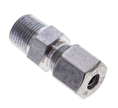 3/8'' NPT Macho x 8S Anillo de corte recto de acero galvanizado 630 Barra DIN 2353