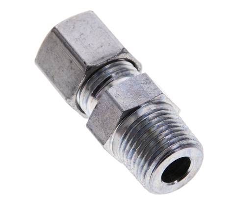3/8'' NPT Macho x 8S Anillo de corte recto de acero galvanizado 630 Barra DIN 2353