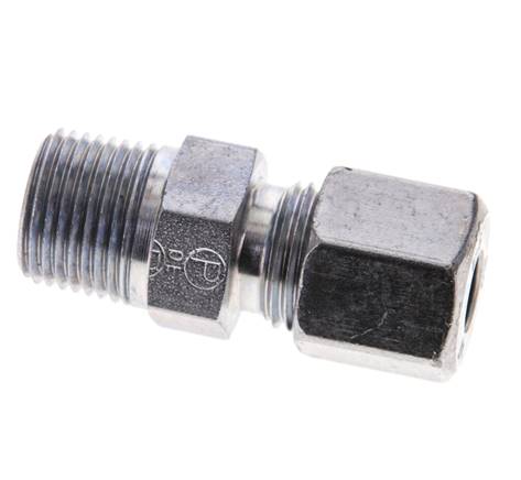 3/8'' NPT Macho x 8S Anillo de corte recto de acero galvanizado 630 Barra DIN 2353