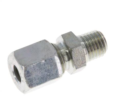 M8x1 Macho x 5LL Anillo de corte recto de acero galvanizado 100 Bar DIN 2353