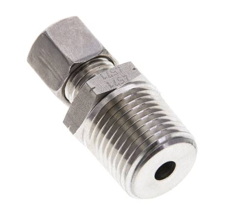 1/2'' NPT Macho x 8L Anillo de corte recto de acero inoxidable 315 Barra DIN 2353