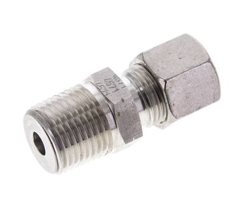 1/2'' NPT Macho x 10S Anillo de corte recto de acero inoxidable 630 Barra DIN 2353
