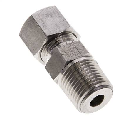 1/2'' NPT Macho x 12S Anillo de corte recto de acero inoxidable 630 Barra DIN 2353