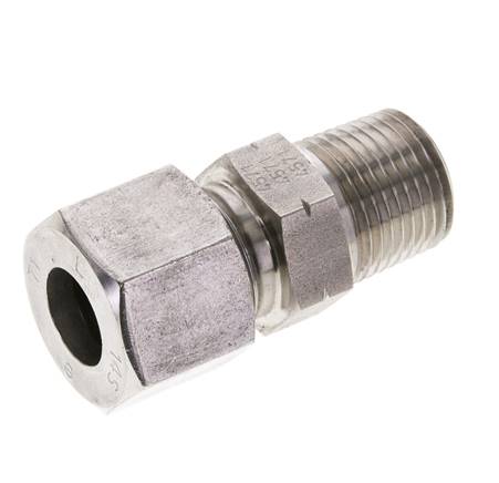 1/2'' NPT Macho x 14S Anillo de corte recto de acero inoxidable 630 Barra DIN 2353