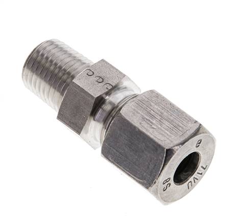 1/4'' NPT Macho x 8S Anillo de corte recto de acero inoxidable 630 Barra DIN 2353