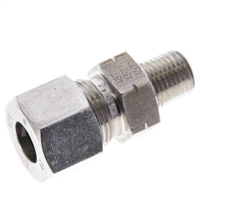 1/4'' NPT Macho x 12S Anillo de corte recto de acero inoxidable 630 Barra DIN 2353