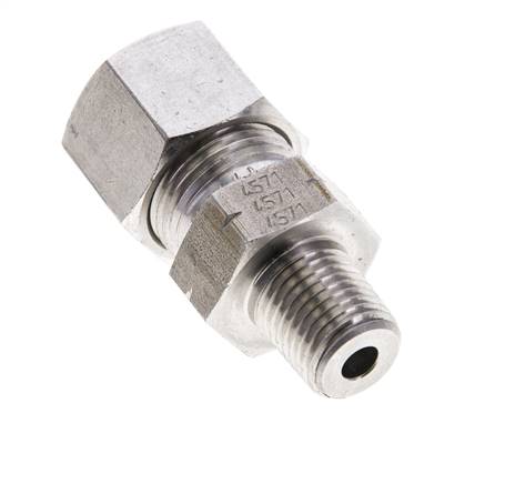 1/4'' NPT Macho x 12S Anillo de corte recto de acero inoxidable 630 Barra DIN 2353