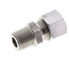 3/8'' NPT Macho x 12L Anillo de corte recto de acero inoxidable 315 Barra DIN 2353