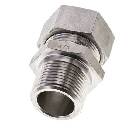 1'' NPT Macho x 28L Anillo de corte recto de acero inoxidable 160 Bar DIN 2353