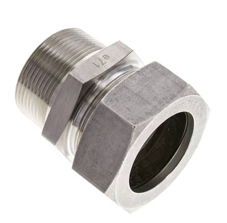 1 1/2'' NPT Macho x 42L Anillo de corte recto de acero inoxidable 160 Bar DIN 2353