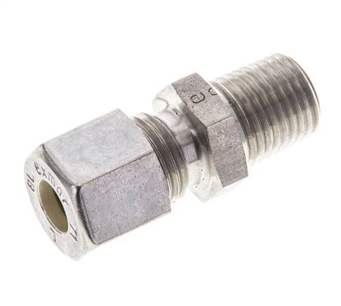 1/4'' NPT Macho x 8L Racor de compresión recto de acero inoxidable 315 Bar DIN 2353