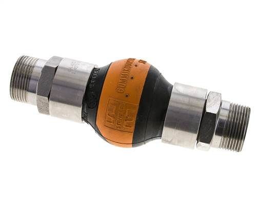 Junta De Expansión De Caucho Rosca DN32 R 1-1/4'' (Macho)-R 1-1/4'' (Macho) EPDM Acero Inoxidable