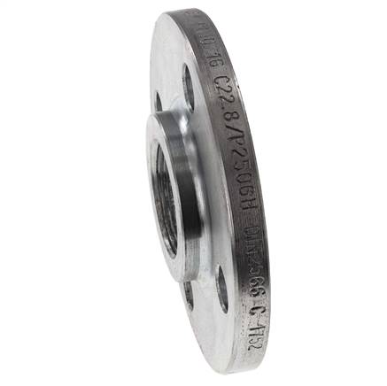 Brida Roscada DN40-PN16 Rp 1-1/2'' Acero Galvanizado DIN 2566