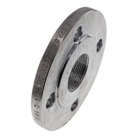 Brida Roscada DN40-PN16 Rp 1-1/2'' Acero Galvanizado DIN 2566