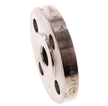Brida Roscada DN15-PN40 Rp 1/2'' Acero Inoxidable 1.4571 EN 1092-1 (tipo 13)