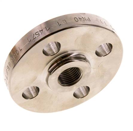 Brida Roscada DN15-PN40 Rp 1/2'' Acero Inoxidable 1.4571 EN 1092-1 (tipo 13)