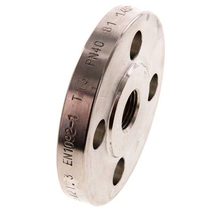 Brida Roscada DN15-PN40 Rp 1/2'' Acero Inoxidable 1.4571 EN 1092-1 (tipo 13)