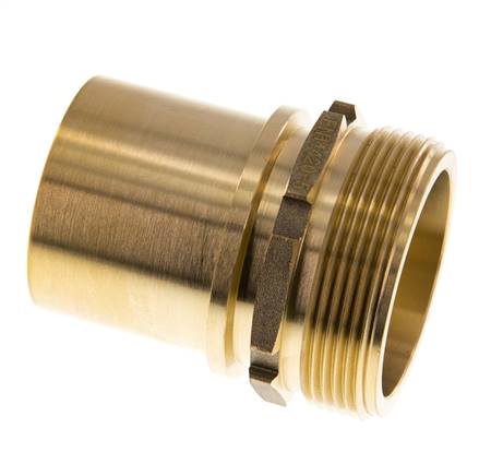 G 2'' Macho x 50mm Llave de manguera de latón con collarín de seguridad DIN 2817