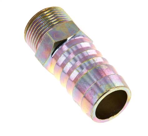 G 3/4'' Macho x 25mm Acero zincado Lengüeta de manguera 25 Bar