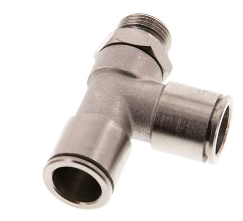 Racor en T en ángulo recto de 14mm x G3/8'' con rosca macho Latón NBR Giratorio