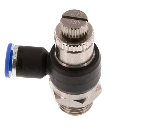 Silenciador de control de flujo Codo de salida de contador 6 mm - G1/4'' Latón/PA 66