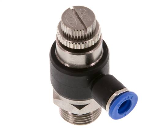 Silenciador de control de flujo Codo de salida de contador 6 mm - G3/8'' Latón/PA 66