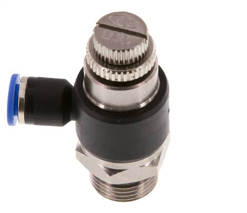 Silenciador de control de flujo Codo de salida de contador 6 mm - G3/8'' Latón/PA 66