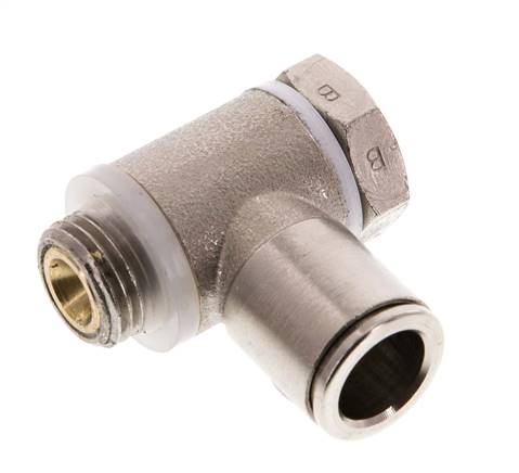 Válvula reguladora de caudal Codo de salida de contador 10 mm - G1/4'' Latón Tornillo ranurado Banjo