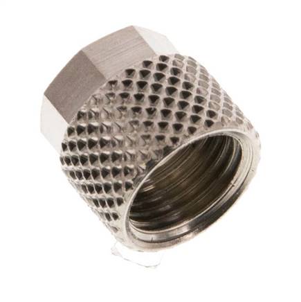 Tuerca de Latón Niquelado 6x4mm (M10x1) [20 piezas]