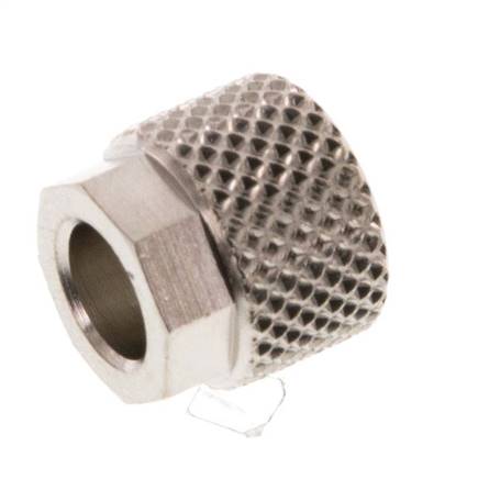 Tuerca de Latón Niquelado 6x4mm (M10x1) [20 piezas]