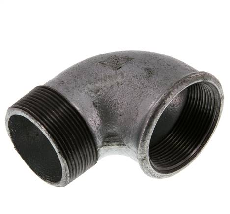 Rp 2'' x R 2'' F/M Codo de 90 grados de hierro fundido galvanizado 25 Bar