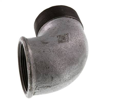 Rp 2'' x R 2'' F/M Codo de 90 grados de hierro fundido galvanizado 25 Bar