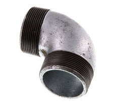 R 2'' Macho Hierro fundido zincado Codo de 90 grados 25 Bar