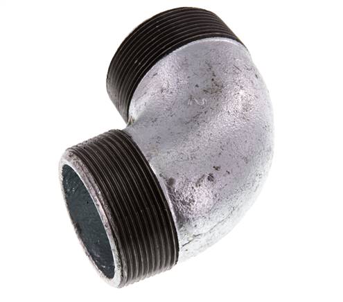 R 2'' Macho Hierro fundido zincado Codo de 90 grados 25 Bar