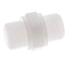 Espiga doble G1/2'' Polipropileno (pp) 10bar (140.5psi) FDA 27mm Hex.