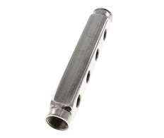2xG 1'' x 8xG 1/2'' Bloque distribuidor de acero inoxidable de doble cara 10 Bar