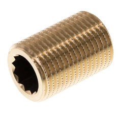 G 1/2'' Espiga doble de latón 16 Bar DIN 2982 - 30mm