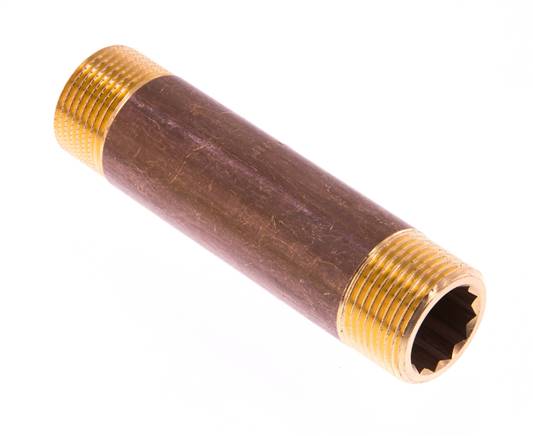 G 3/4'' Espiga doble de latón 16 Bar DIN 2982 - 100mm