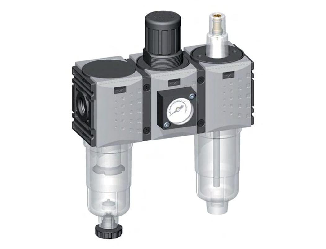 FRL 3 Partes G1/4'' 800l/min 0.2-4.0bar/3-58psi Semi-Auto Metal Futura 0