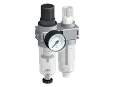 FRL 2-Partes G1/8'' 700l/min 0.5-10.0bar/7-145psi Semi-Auto 40 mm Manómetro con Cilindro de Bloqueo de Policarbonato Multifix 0