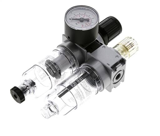 FRL 2 Partes G1/8'' 700l/min 0.2-6.0bar/3-87psi Semi-Auto 40 mm Manómetro Policarbonato Multifix 0