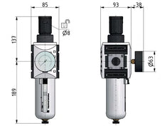 Filtro regulador G1'' 13000l/min 0,2-4,0bar/3-58psi Futura 4
