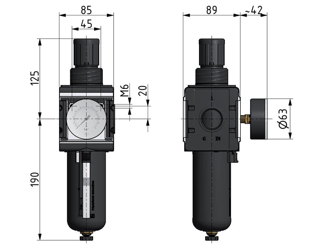 Filtro regulador G3/4'' 12000l/min 0,1-3,0bar/1-44psi Multifix 4