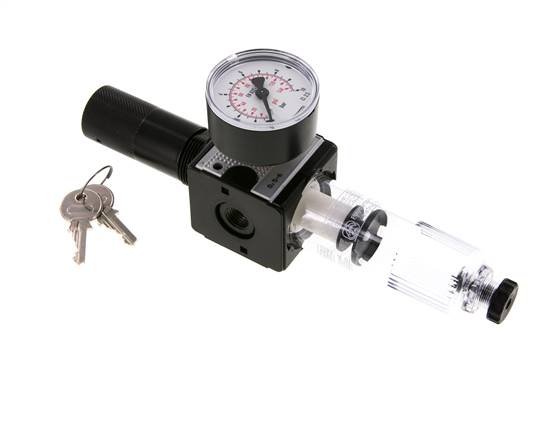 Filtro regulador G1/4'' 1600l/min 0,2-6,0bar/3-87psi Bloqueo de cilindro Multifix 1