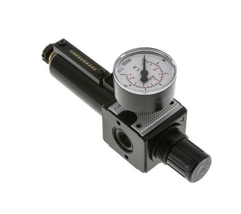 Filtro-regulador G3/8'' 1600l/min 0.1-3.0bar/1-44psi Semi-Auto Metal Multifix 1