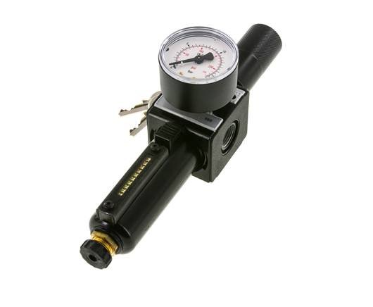 Filtro-regulador G3/8'' 1600l/min 0.5-10.0bar/7-145psi Bloqueo semiautomático del cilindro de metal Multifix 1