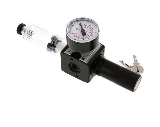 Filtro regulador G1/4'' 1600l/min 0,2-6,0bar/3-87psi Bloqueo de cilindro Multifix 1
