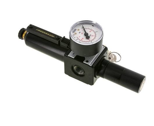 Filtro-regulador G3/8'' 1600l/min 0.5-10.0bar/7-145psi Bloqueo semiautomático del cilindro de metal Multifix 1